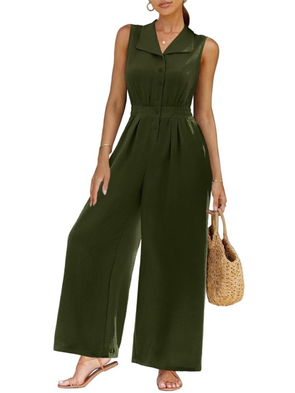 Jumpsuits for Women Dressy V Neck Sleeveless Casual Summer Rompers